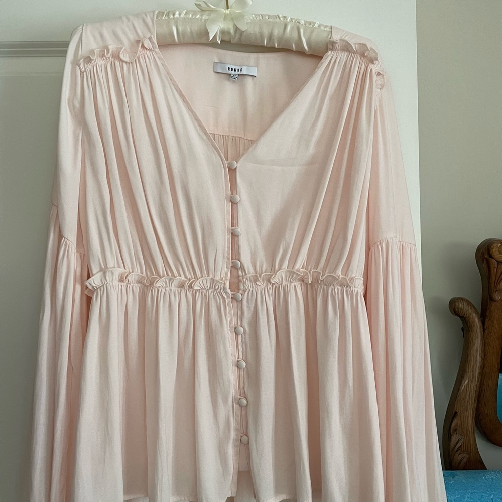 Anthropology pale pink blouse size XS